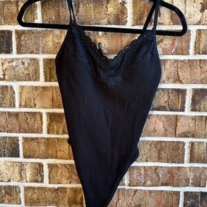 PINK Victoria's Secret Black Lace Bodysuit